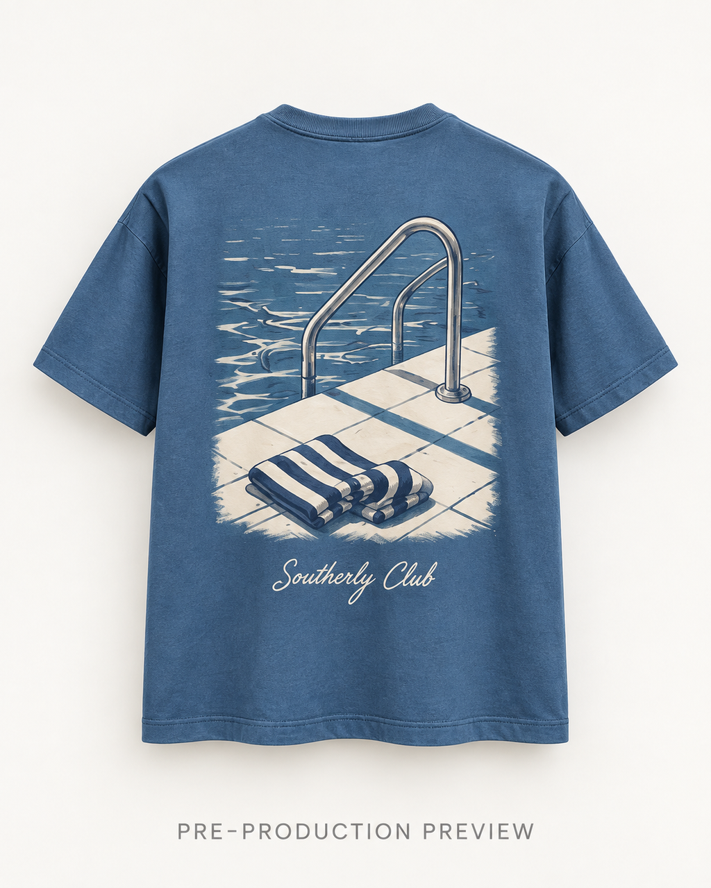 Generated pre-production back preview of Pool Rail Graphic Tee 184.