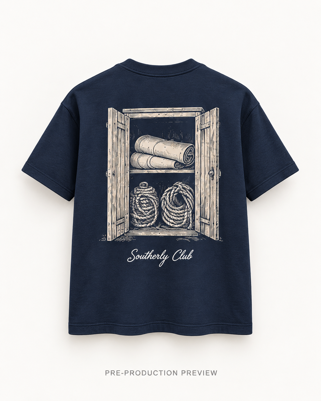 Generated pre-production back preview of Sailing Locker Graphic Tee 189.