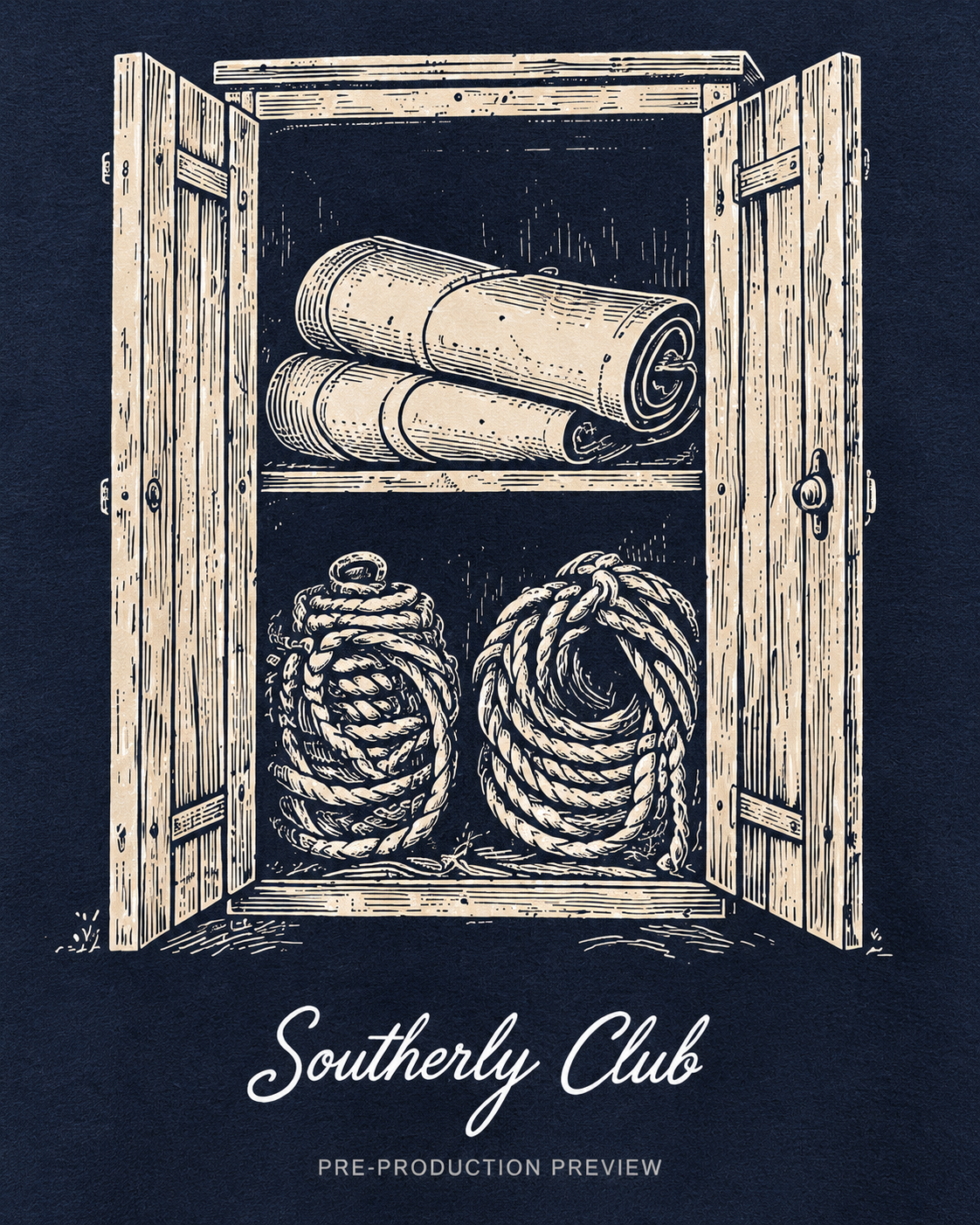 Generated pre-production artwork detail preview of Sailing Locker Graphic Tee 189.