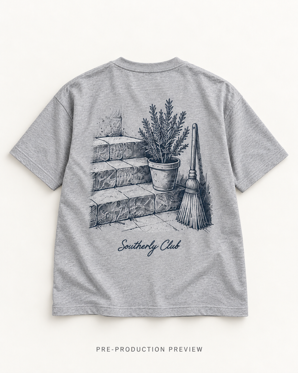 Generated pre-production flat lay preview of Afternoon Steps Graphic Tee 190.