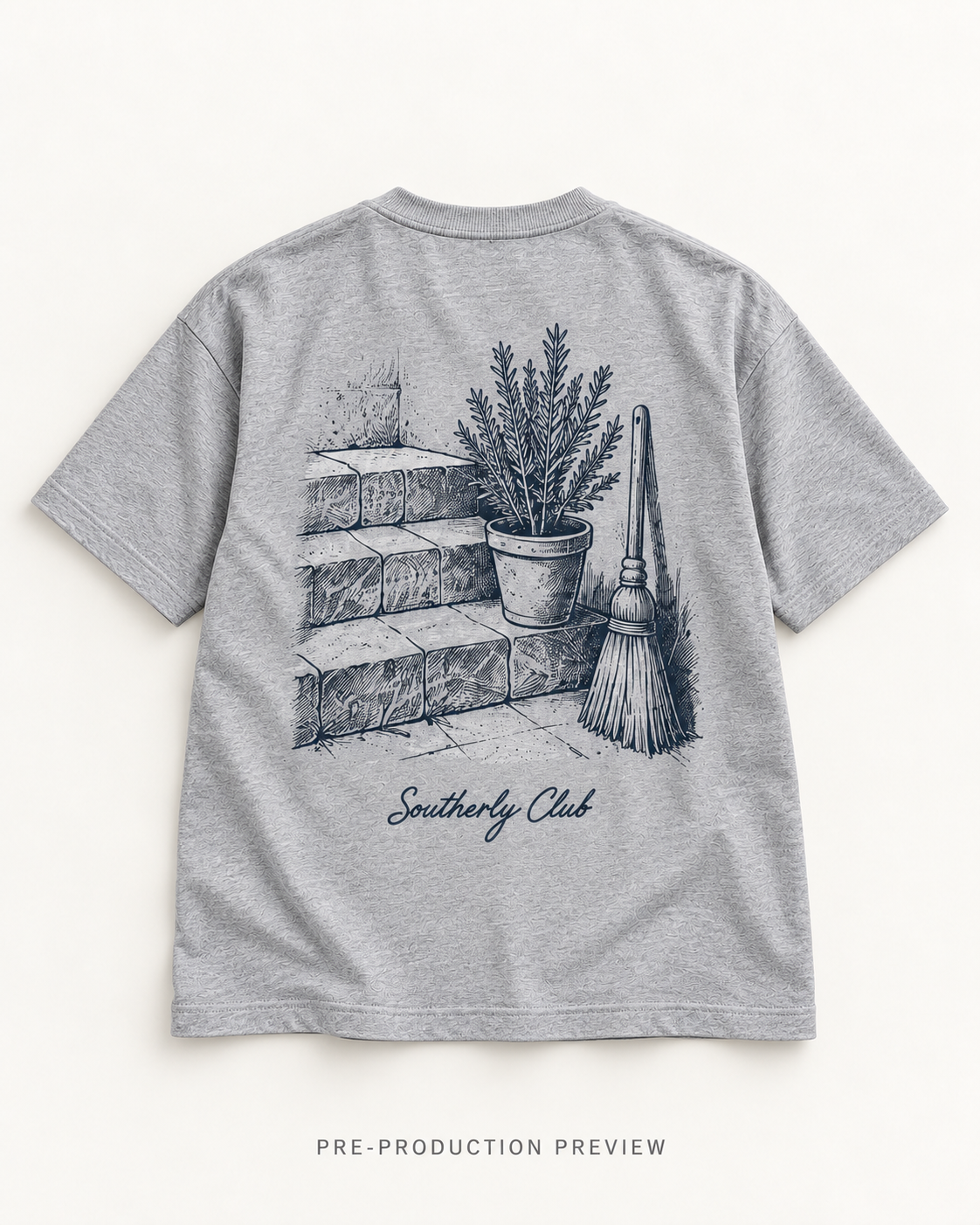 Generated pre-production flat lay preview of Afternoon Steps Graphic Tee 190.