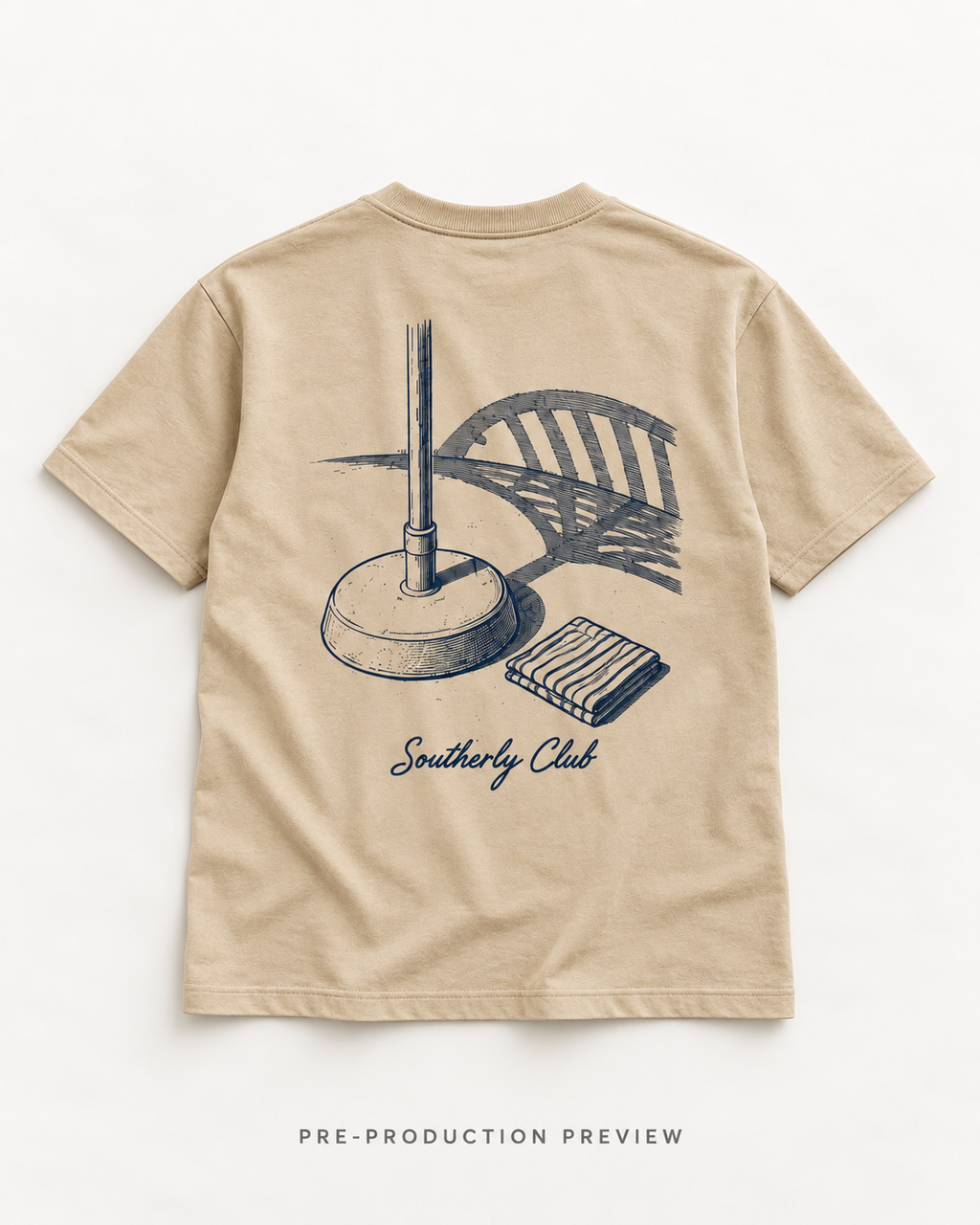 Generated pre-production flat lay preview of Terrace Shade Graphic Tee 191.