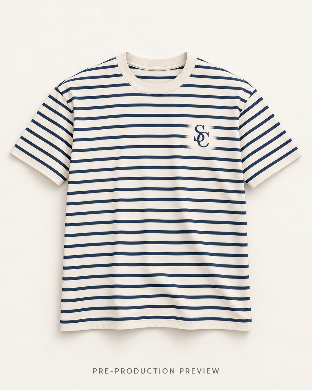 Generated pre-production flat lay preview of Southerly Stripe Tee 192.