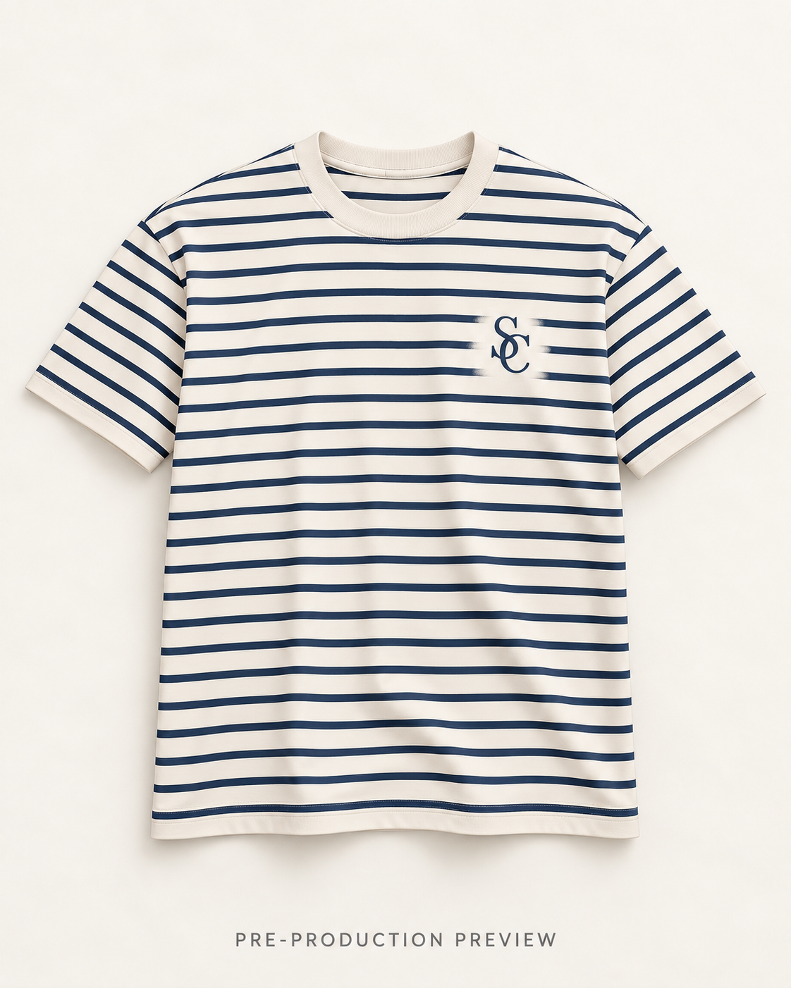 Generated pre-production flat lay preview of Southerly Stripe Tee 192.