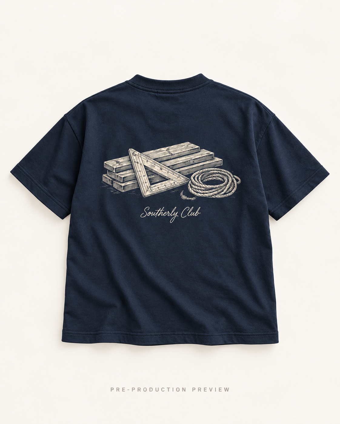 Generated pre-production flat lay preview of Boardwalk Lines Graphic Tee 194.