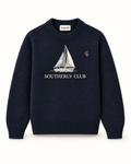 Southerly Club Navy yacht graphic knit, front design preview