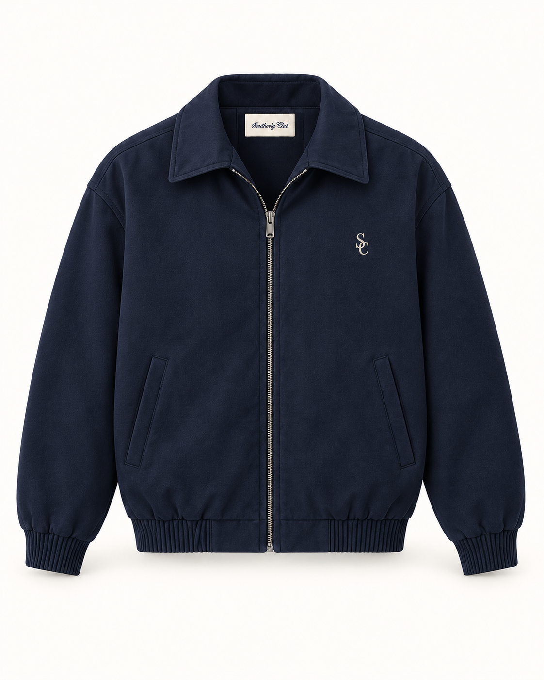 Southerly Club Navy zip blouson, front design preview