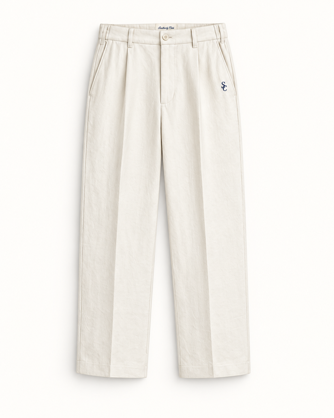 Southerly Club Cream straight trousers, front design preview