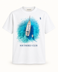 Southerly Club Anchored yacht graphic tee, front design preview