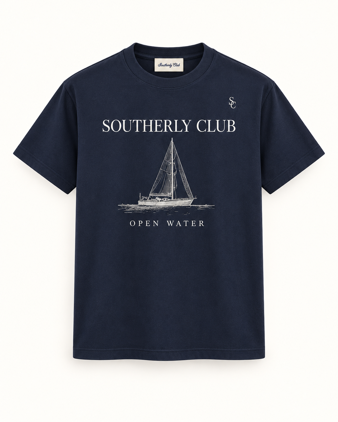 Southerly Club Open water graphic tee, front design preview