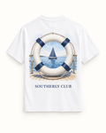 Southerly Club Sailing ring graphic tee, back design preview