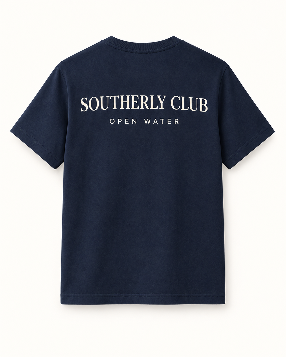 Southerly Club Open water wordmark tee, back design preview
