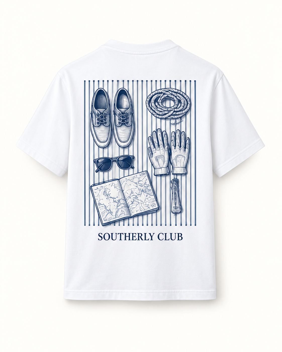 Southerly Club Sailing kit graphic tee, back design preview