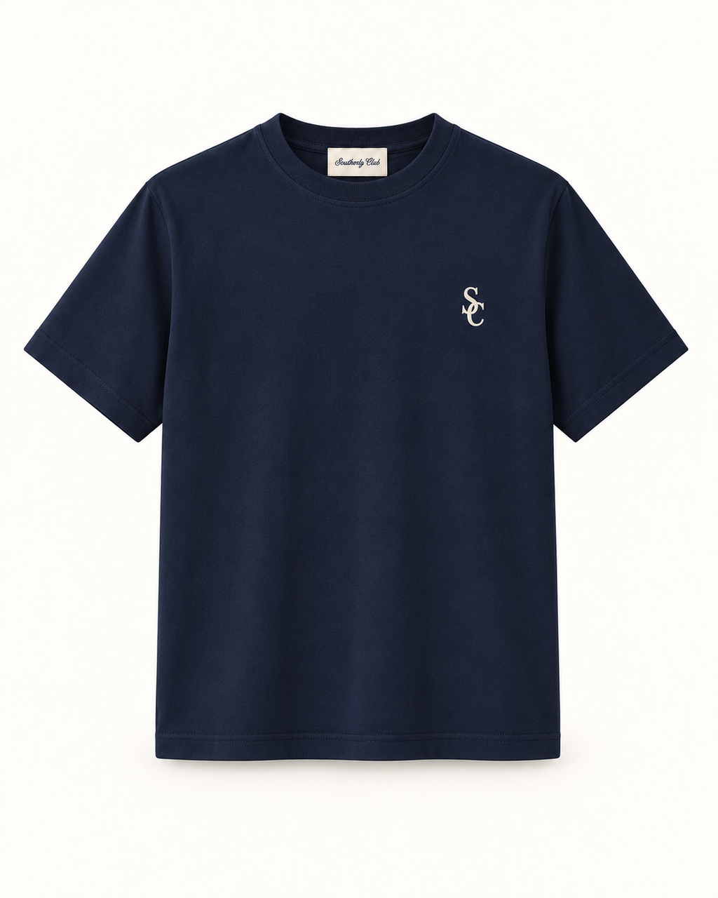 Southerly Club Shoreline chart graphic tee, front design preview
