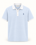 Southerly Club Blue stripe polo, front design preview