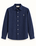 Southerly Club Navy summer shirt, front design preview