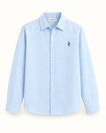 Southerly Club Pale blue summer shirt, front design preview