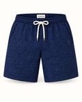 Southerly Club Navy tonal pattern swim shorts, front design preview