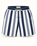 Southerly Club Navy companion stripe swim shorts, front design preview