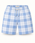 Southerly Club Blue windowpane swim shorts, front design preview