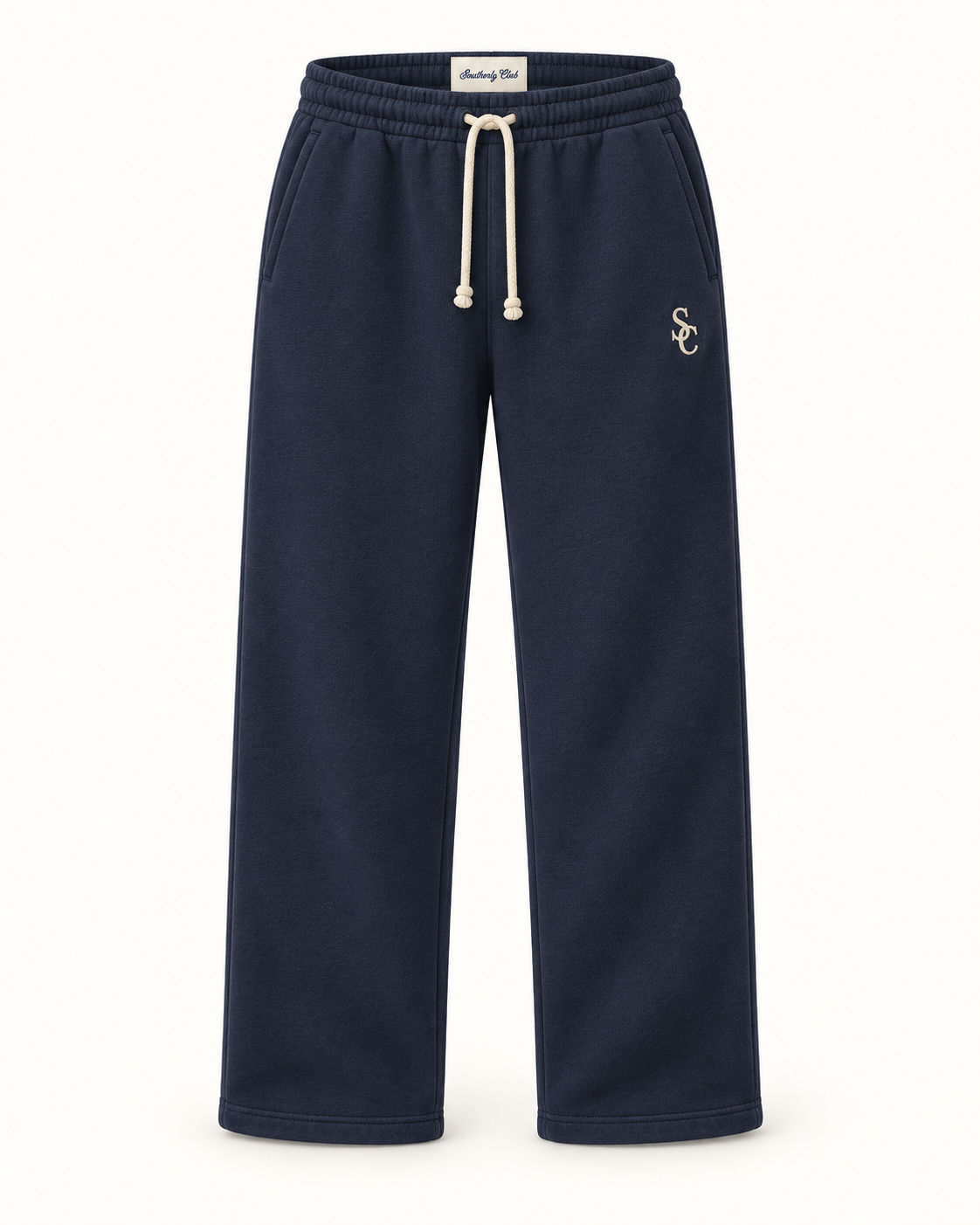 Southerly Club Navy straight sweatpants, front design preview