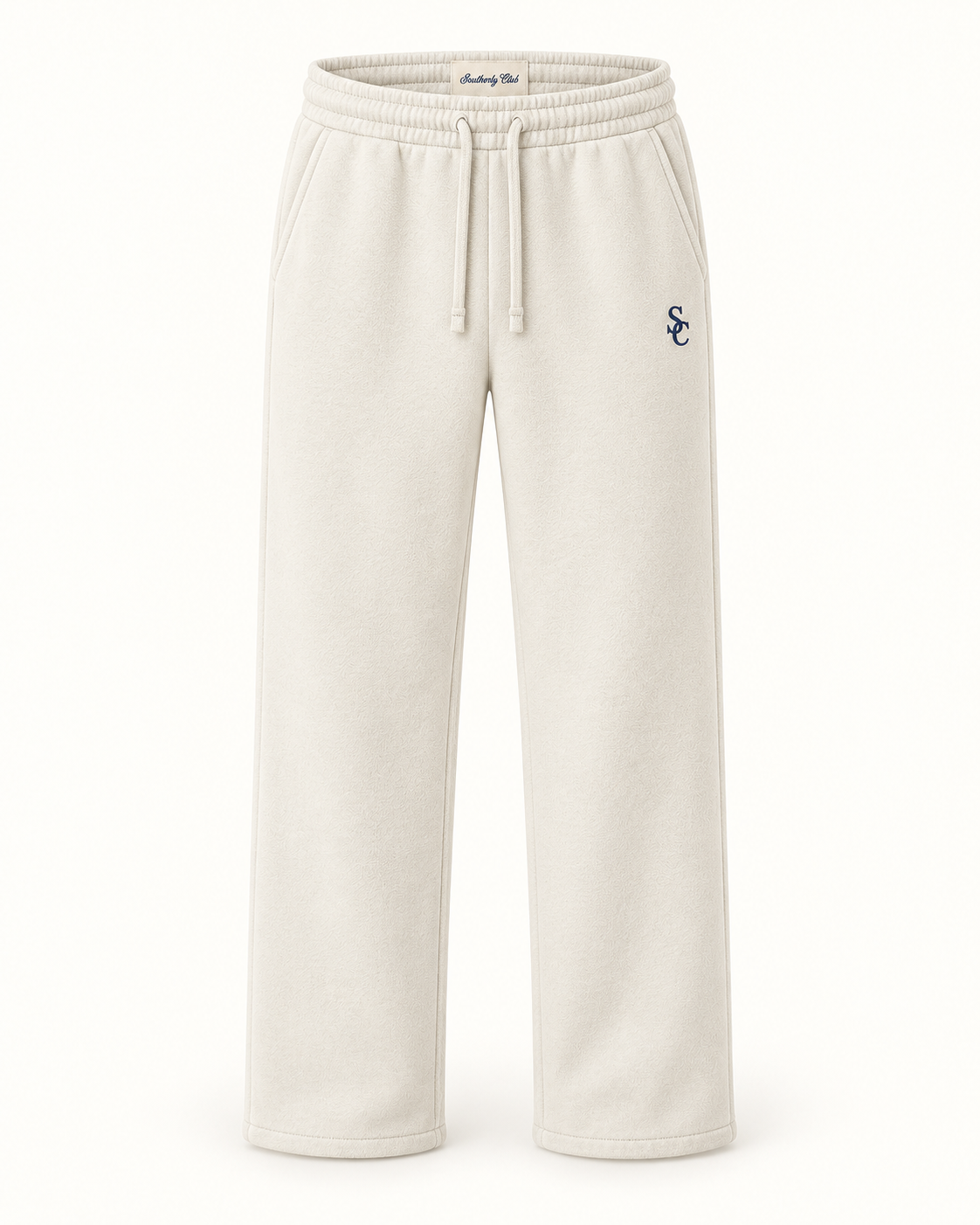 Southerly Club Cream straight sweatpants, front design preview