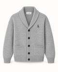 Southerly Club Grey shawl cardigan, front design preview
