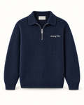 Southerly Club Navy collar half zip, front design preview