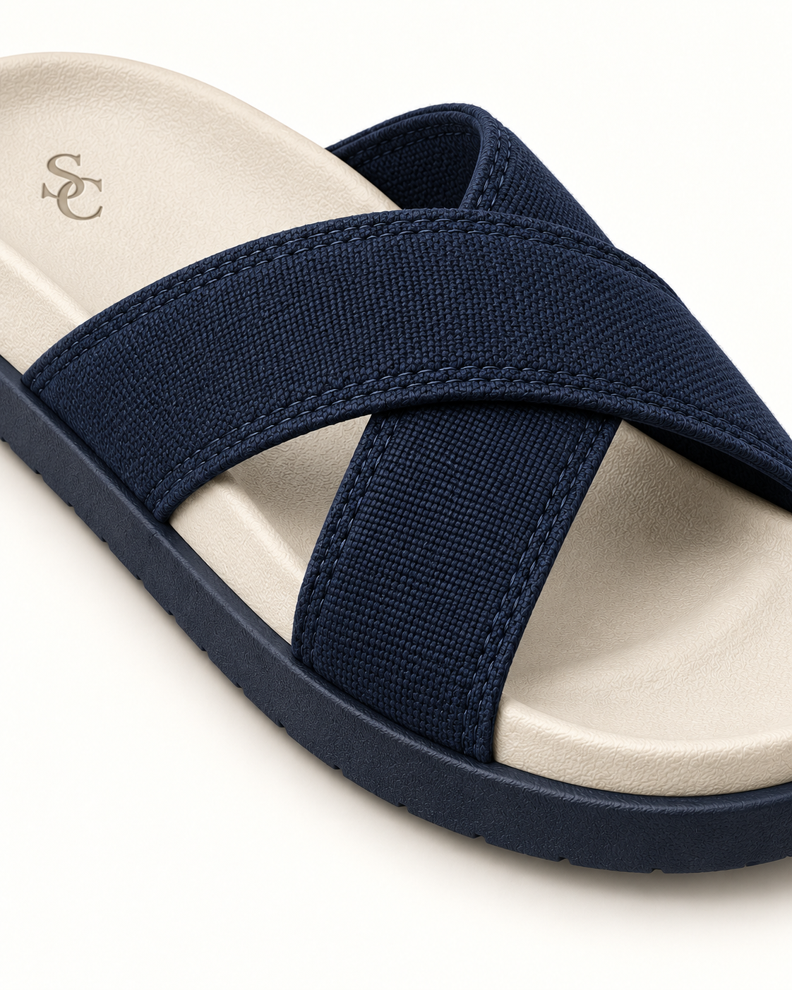 Southerly Club Navy deck sandals detail. Generated product design preview.