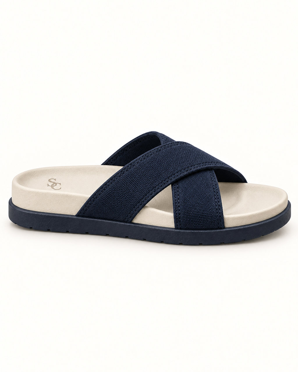 Southerly Club Navy deck sandals side view. Generated product design preview.