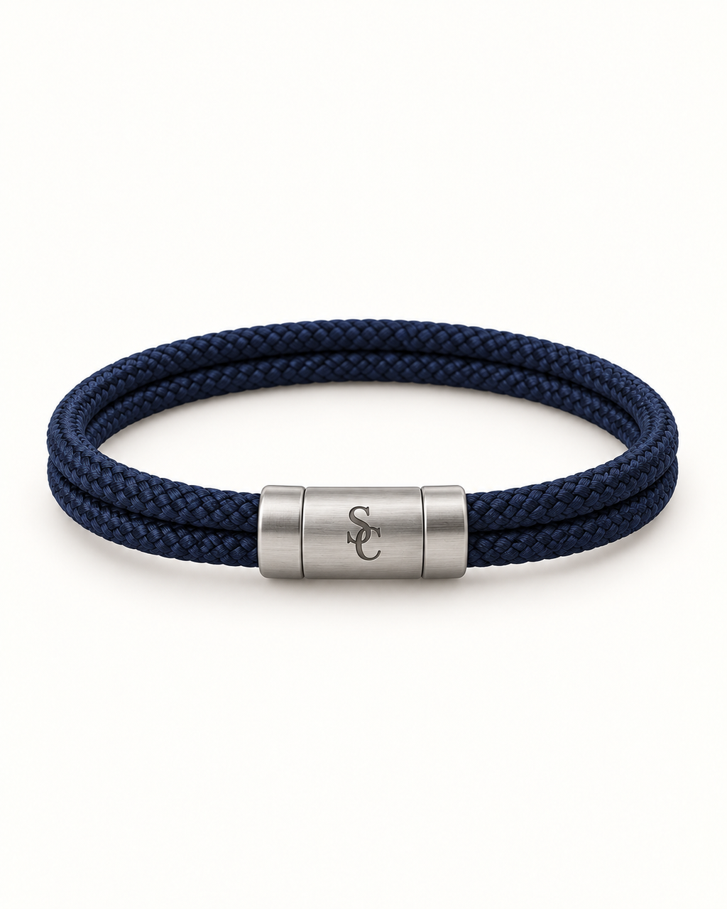Southerly Club Navy double cord bracelet, front design preview