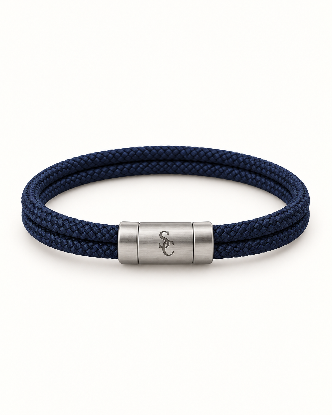 Southerly Club Navy double cord bracelet, front design preview