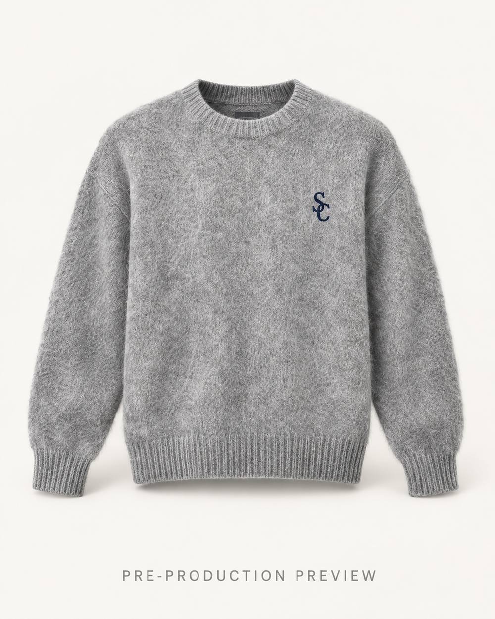 Pre-production clothing concept: Southerly Brushed Crew Knit 003.