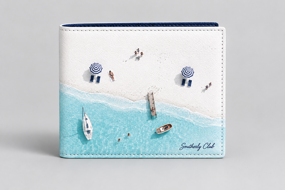 Southerly Club White Coast Bifold Wallet generated product render